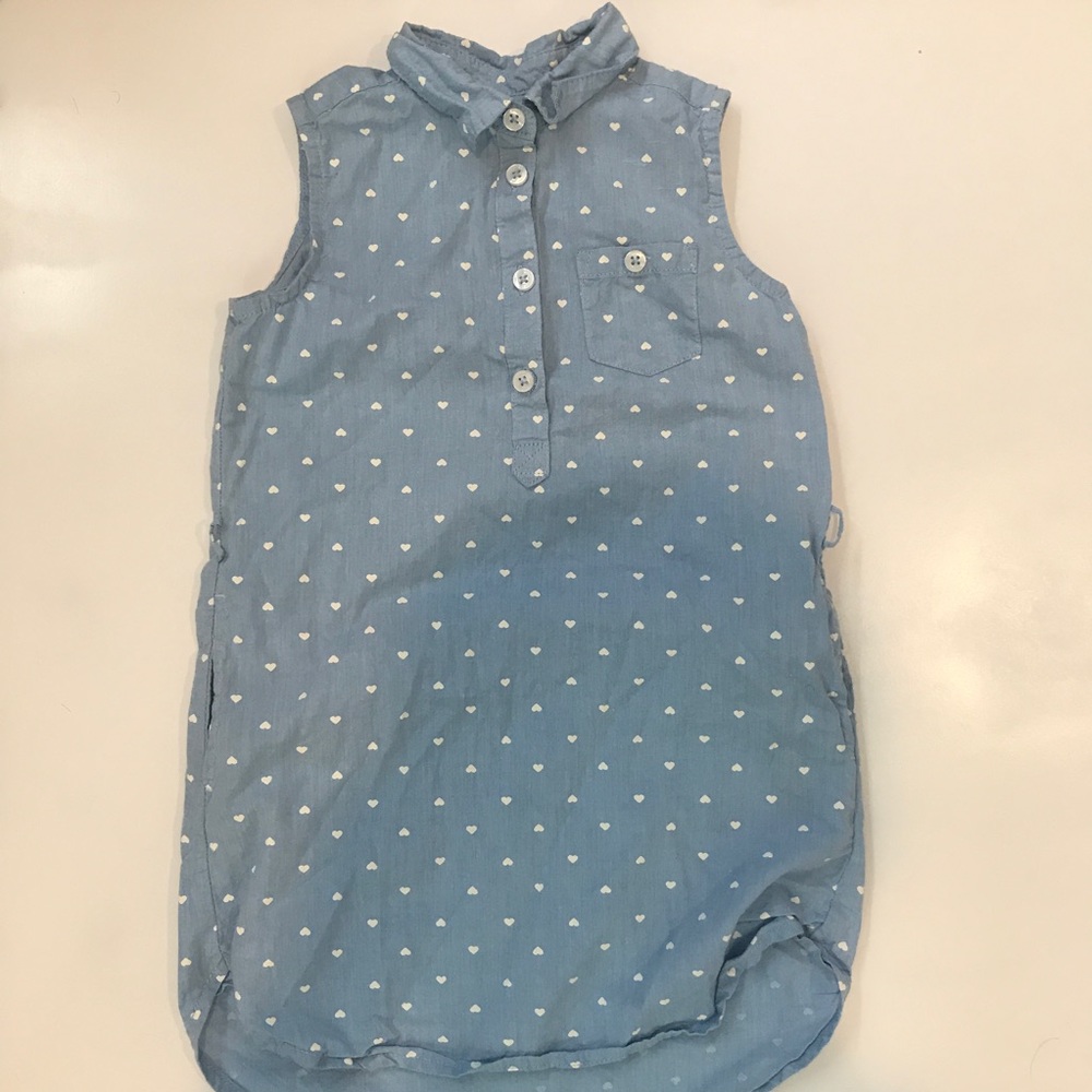 H&M Sleeveless Shirt Dress w/ Hearts Size 5-6Y